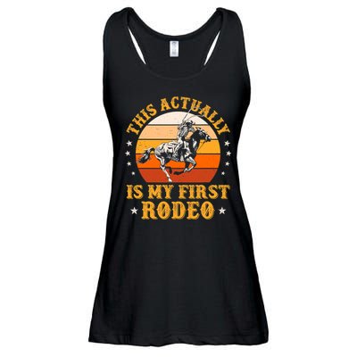 That Actually Is My First Rodeo Vintage Retro Country Life Cowboy Ladies Essential Flowy Tank