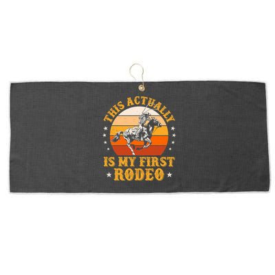 That Actually Is My First Rodeo Vintage Retro Country Life Cowboy Large Microfiber Waffle Golf Towel