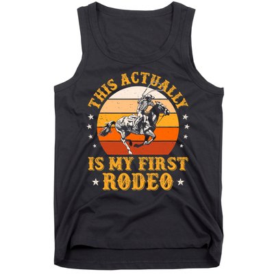 That Actually Is My First Rodeo Vintage Retro Country Life Cowboy Tank Top