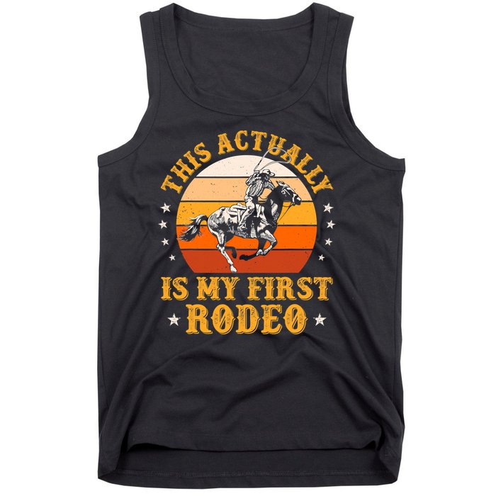 That Actually Is My First Rodeo Vintage Retro Country Life Cowboy Tank Top