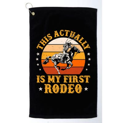 That Actually Is My First Rodeo Vintage Retro Country Life Cowboy Platinum Collection Golf Towel