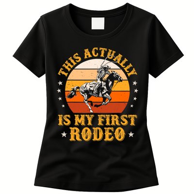 That Actually Is My First Rodeo Vintage Retro Country Life Cowboy Womens T-Shirt