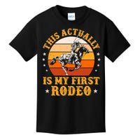 That Actually Is My First Rodeo Vintage Retro Country Life Cowboy Kids T-Shirt