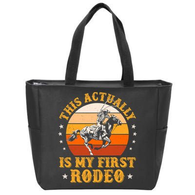 That Actually Is My First Rodeo Vintage Retro Country Life Cowboy Zip Tote Bag