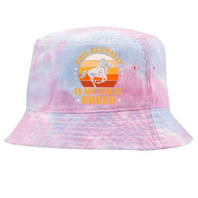 That Actually Is My First Rodeo Vintage Retro Country Life Cowboy Tie-Dyed Bucket Hat