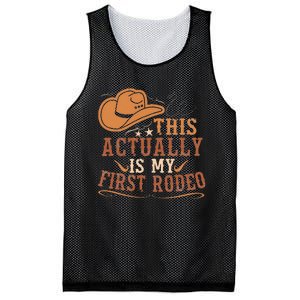 This Actually Is My First Rodeo Cowgirl Bronco Bucking Mesh Reversible Basketball Jersey Tank