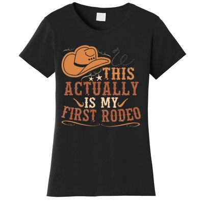 This Actually Is My First Rodeo Cowgirl Bronco Bucking Women's T-Shirt