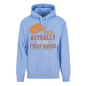 This Actually Is My First Rodeo Cowgirl Bronco Bucking Unisex Surf Hoodie