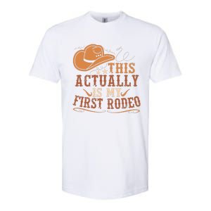 This Actually Is My First Rodeo Cowgirl Bronco Bucking Softstyle CVC T-Shirt