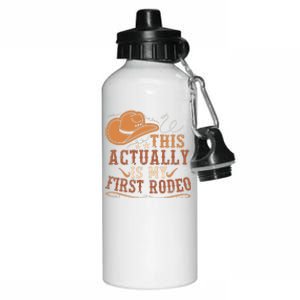 This Actually Is My First Rodeo Cowgirl Bronco Bucking Aluminum Water Bottle