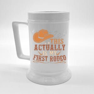 This Actually Is My First Rodeo Cowgirl Bronco Bucking Beer Stein