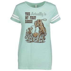 This Actually Is My First Rodeo Enza Ladies Jersey Football T-Shirt