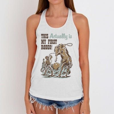 This Actually Is My First Rodeo Women's Knotted Racerback Tank