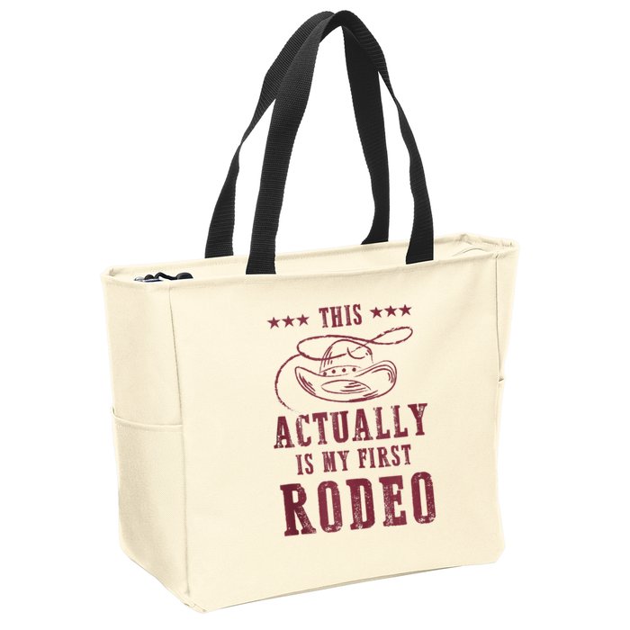 This Actually Is My First Rodeo Cowboy Zip Tote Bag
