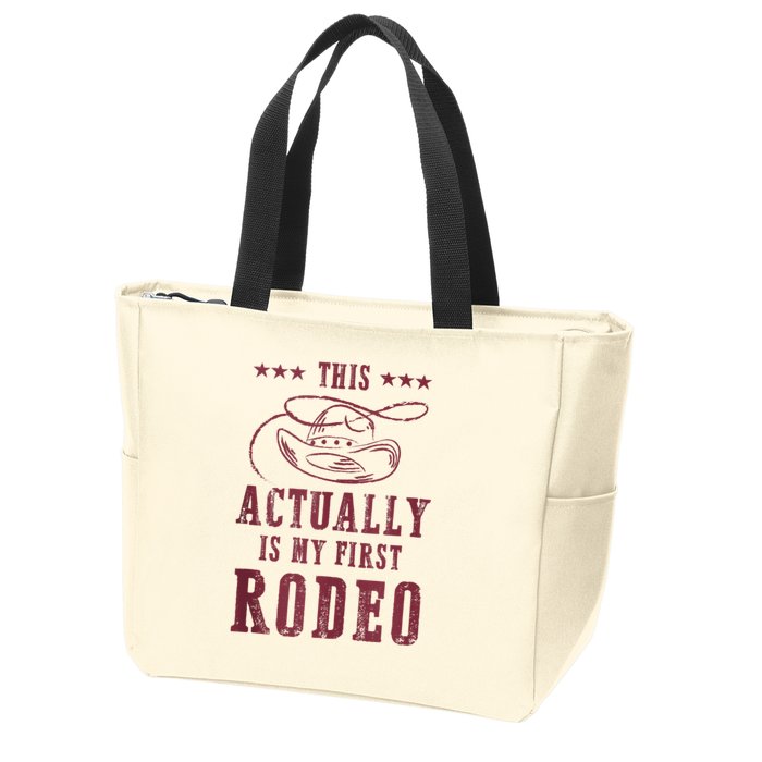 This Actually Is My First Rodeo Cowboy Zip Tote Bag