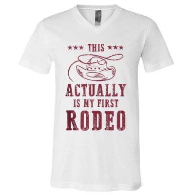 This Actually Is My First Rodeo Cowboy V-Neck T-Shirt