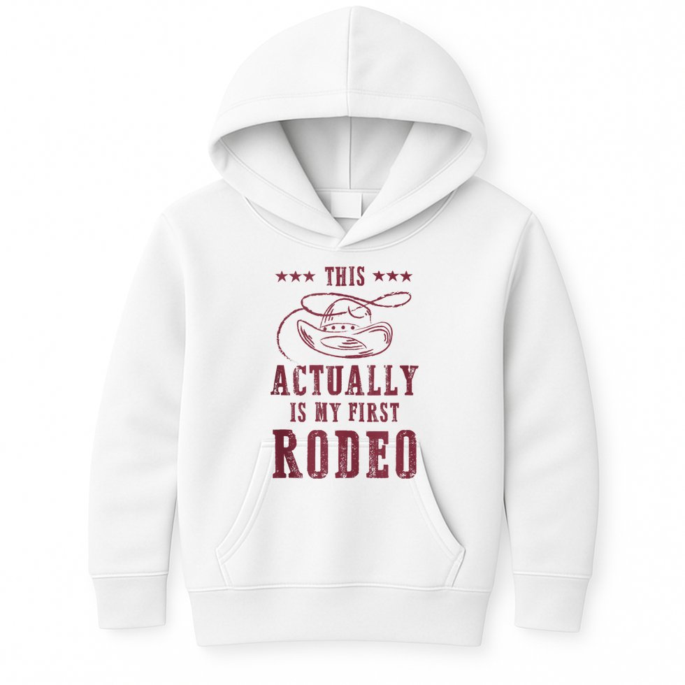 This Actually Is My First Rodeo Cowboy Kids Hoodie
