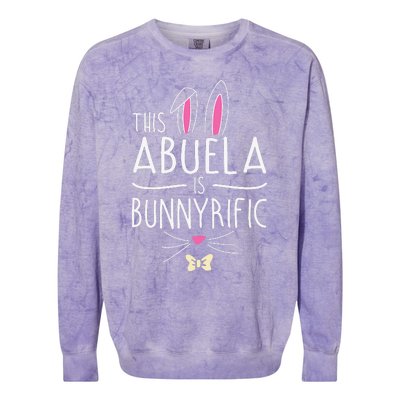 This Abuela Is Bunnyrific Easter Bunny Ears Colorblast Crewneck Sweatshirt