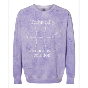 Technically Alcohol is a Solution Funny Nerd Beer Chemistry Colorblast Crewneck Sweatshirt