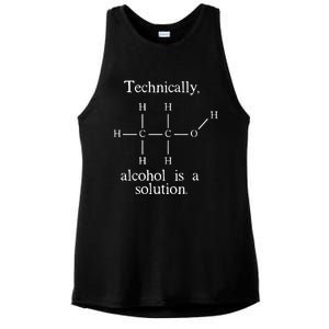 Technically Alcohol is a Solution Funny Nerd Beer Chemistry Ladies PosiCharge Tri-Blend Wicking Tank