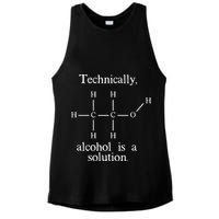 Technically Alcohol is a Solution Funny Nerd Beer Chemistry Ladies PosiCharge Tri-Blend Wicking Tank