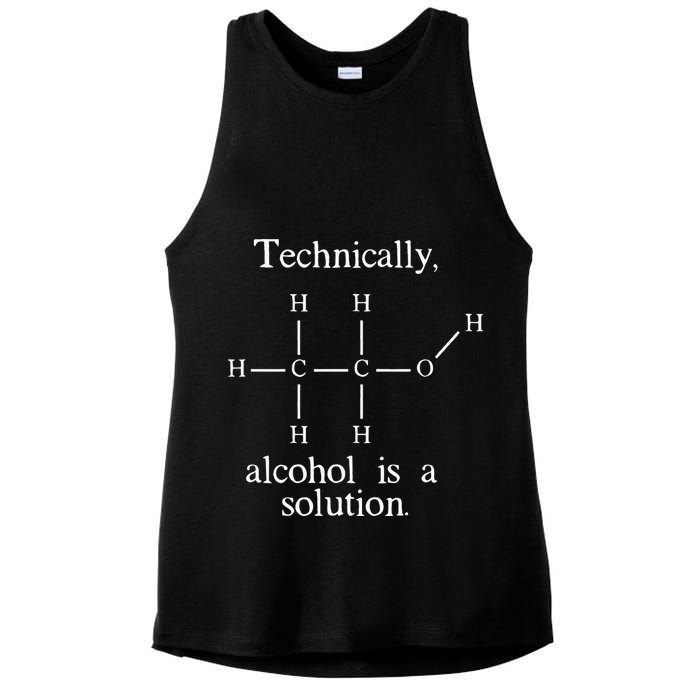 Technically Alcohol is a Solution Funny Nerd Beer Chemistry Ladies PosiCharge Tri-Blend Wicking Tank
