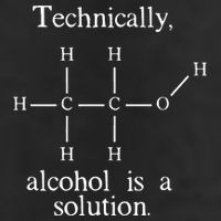 Technically Alcohol is a Solution Funny Nerd Beer Chemistry Cool Comfort Performance Bucket Hat