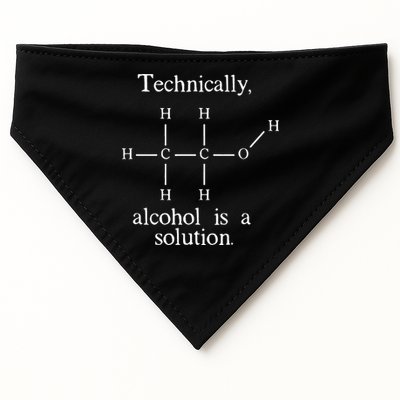 Technically Alcohol is a Solution Funny Nerd Beer Chemistry USA-Made Doggie Bandana