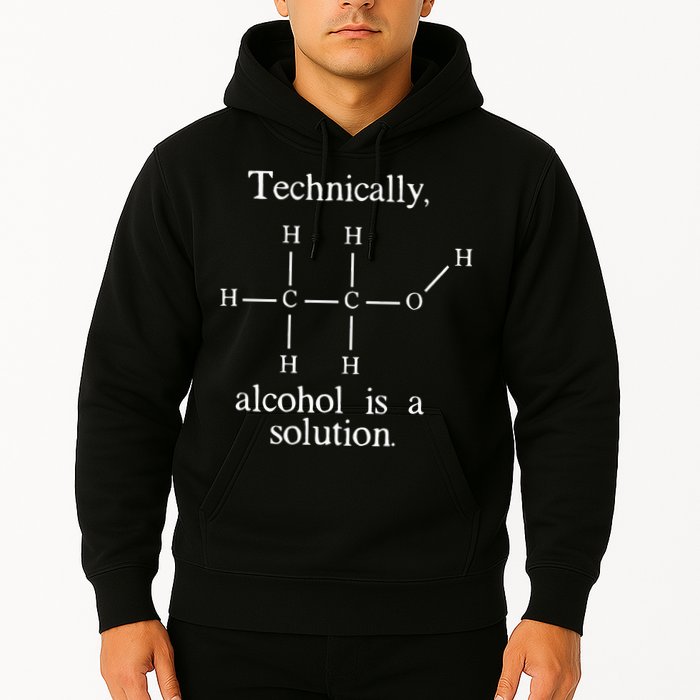 Technically Alcohol is a Solution Funny Nerd Beer Chemistry Hoodie
