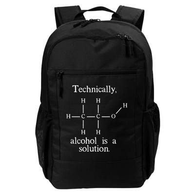 Technically Alcohol is a Solution Funny Nerd Beer Chemistry Daily Commute Backpack
