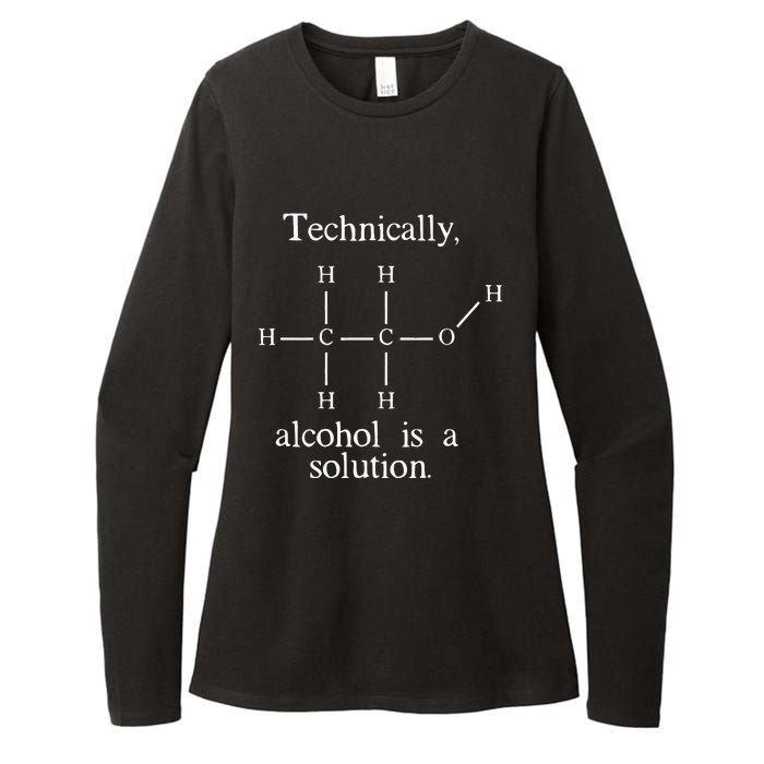 Technically Alcohol is a Solution Funny Nerd Beer Chemistry Womens CVC Long Sleeve Shirt