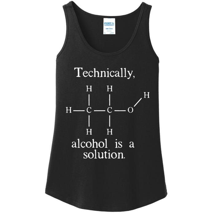 Technically Alcohol is a Solution Funny Nerd Beer Chemistry Ladies Essential Tank