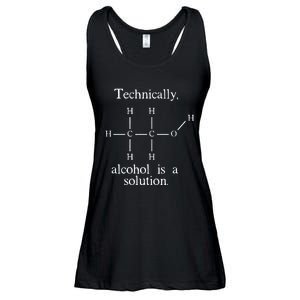 Technically Alcohol is a Solution Funny Nerd Beer Chemistry Ladies Essential Flowy Tank