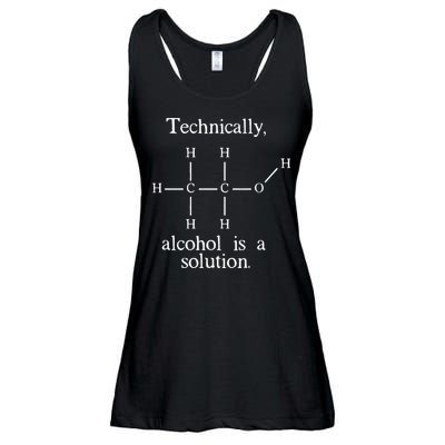 Technically Alcohol is a Solution Funny Nerd Beer Chemistry Ladies Essential Flowy Tank