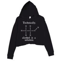 Technically Alcohol is a Solution Funny Nerd Beer Chemistry Crop Fleece Hoodie