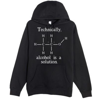 Technically Alcohol is a Solution Funny Nerd Beer Chemistry Premium Pullover Hoodie