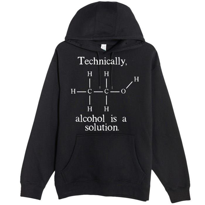 Technically Alcohol is a Solution Funny Nerd Beer Chemistry Premium Pullover Hoodie