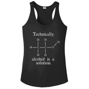 Technically Alcohol is a Solution Funny Nerd Beer Chemistry Ladies PosiCharge Competitor Racerback Tank