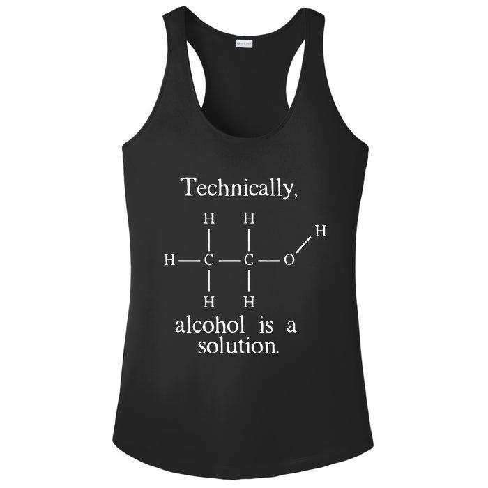 Technically Alcohol is a Solution Funny Nerd Beer Chemistry Ladies PosiCharge Competitor Racerback Tank