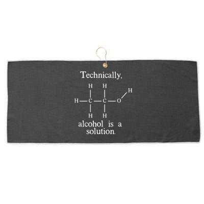 Technically Alcohol is a Solution Funny Nerd Beer Chemistry Large Microfiber Waffle Golf Towel