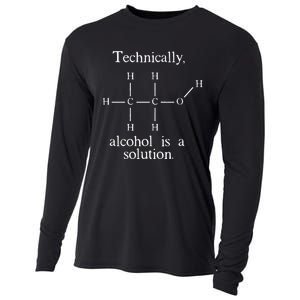 Technically Alcohol is a Solution Funny Nerd Beer Chemistry Cooling Performance Long Sleeve Crew