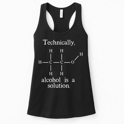 Technically Alcohol is a Solution Funny Nerd Beer Chemistry Womens Tank Top