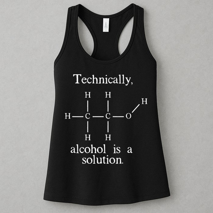 Technically Alcohol is a Solution Funny Nerd Beer Chemistry Womens Tank Top