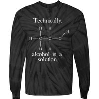 Technically Alcohol is a Solution Funny Nerd Beer Chemistry Tie-Dye Long Sleeve Shirt