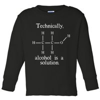 Technically Alcohol is a Solution Funny Nerd Beer Chemistry Toddler Long Sleeve Shirt