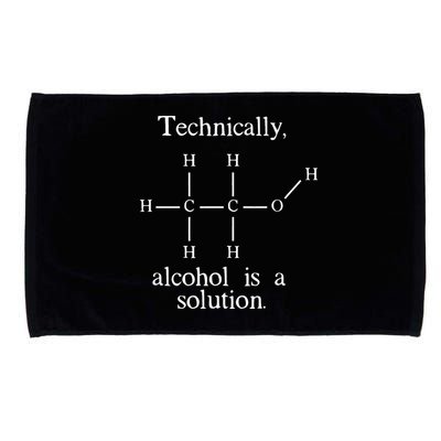 Technically Alcohol is a Solution Funny Nerd Beer Chemistry Microfiber Hand Towel