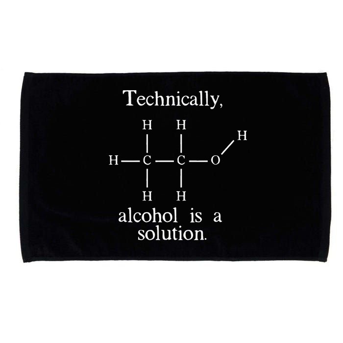 Technically Alcohol is a Solution Funny Nerd Beer Chemistry Microfiber Hand Towel