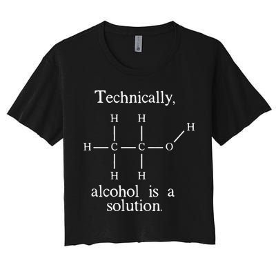 Technically Alcohol is a Solution Funny Nerd Beer Chemistry Crop Top