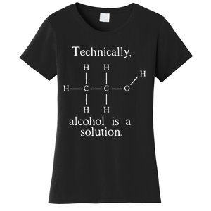 Technically Alcohol is a Solution Funny Nerd Beer Chemistry Women's T-Shirt