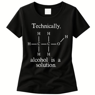 Technically Alcohol is a Solution Funny Nerd Beer Chemistry Womens T-Shirt